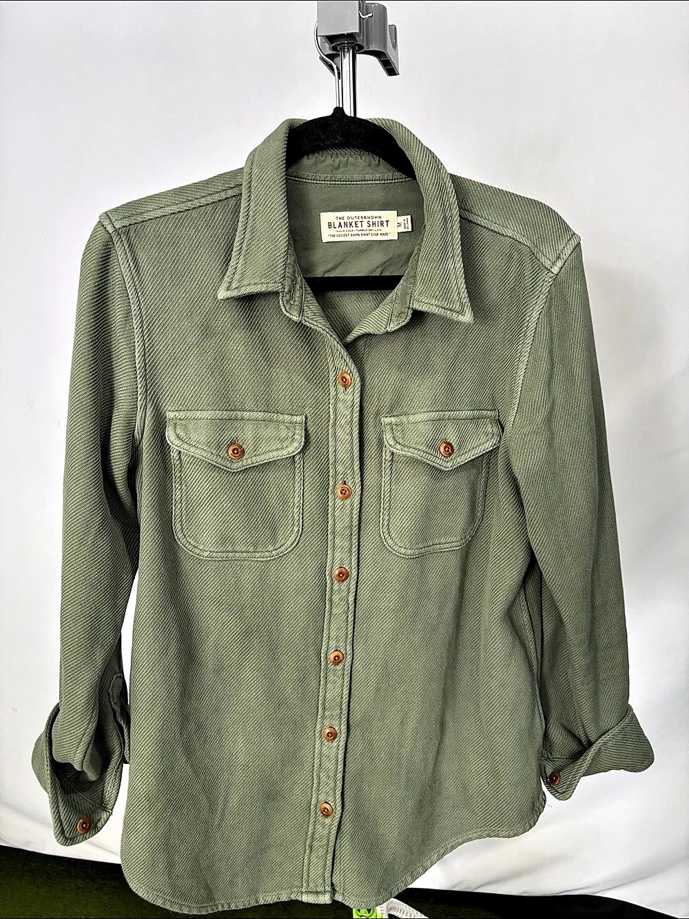 The Outerknown The Blanket Shirt Green Button Down Shirt Medium